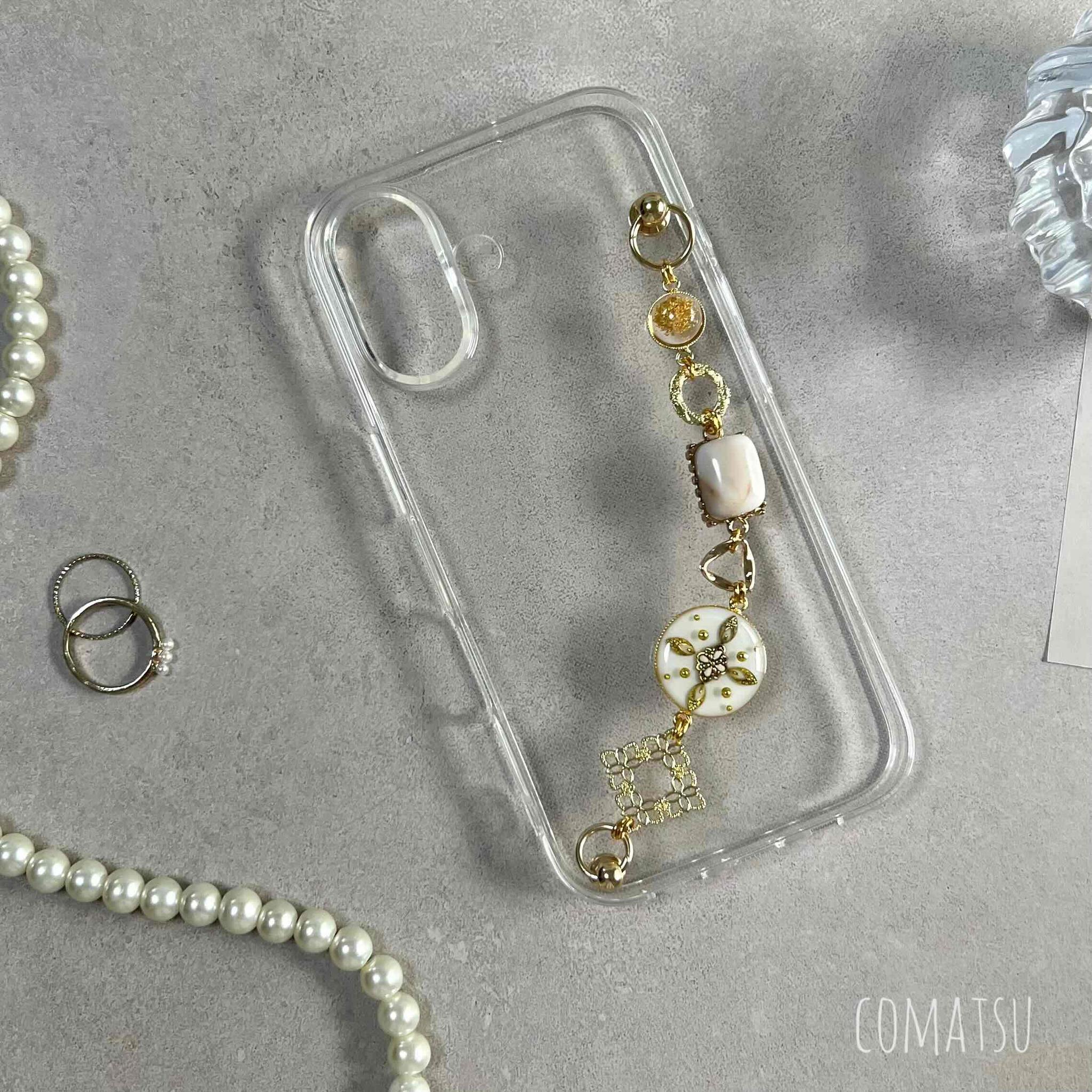 ヨーロピアンethnic ハンドホルダー付きスマホケース お洒落スマホカバー TPUソフト クリア